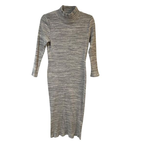 Hatch Skylar Ribbed Knit Dress Gray Marl Midi Maternity Postpartum Sz2 (MEDIUM) - Picture 1 of 7